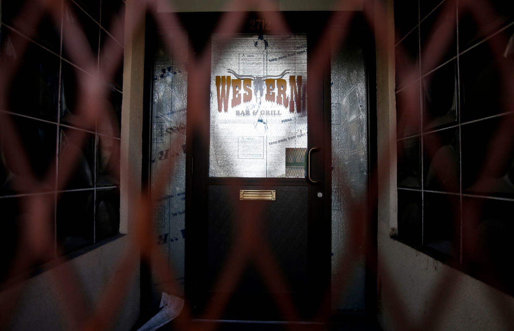 The front door of the Western bar